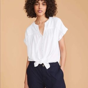 Lou & Grey for Loft tie front top NWT